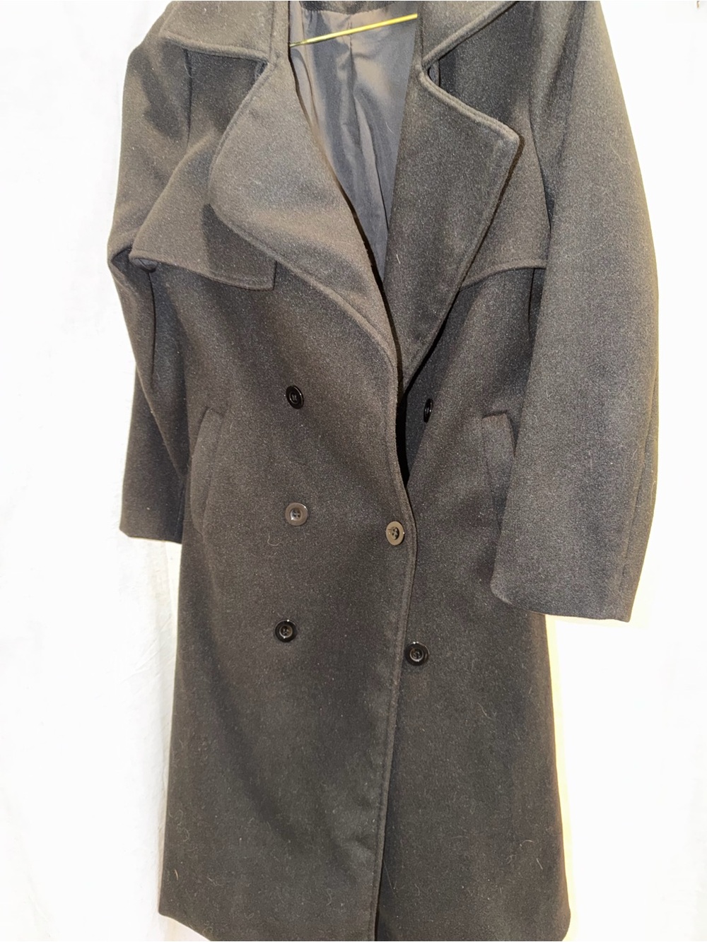 Classic Black Wool Double-Breasted Women's Coat